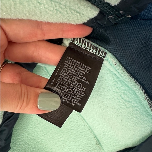 North Face Denali Fleece/Down Jacket navy teal women’s large - Picture 5 of 6